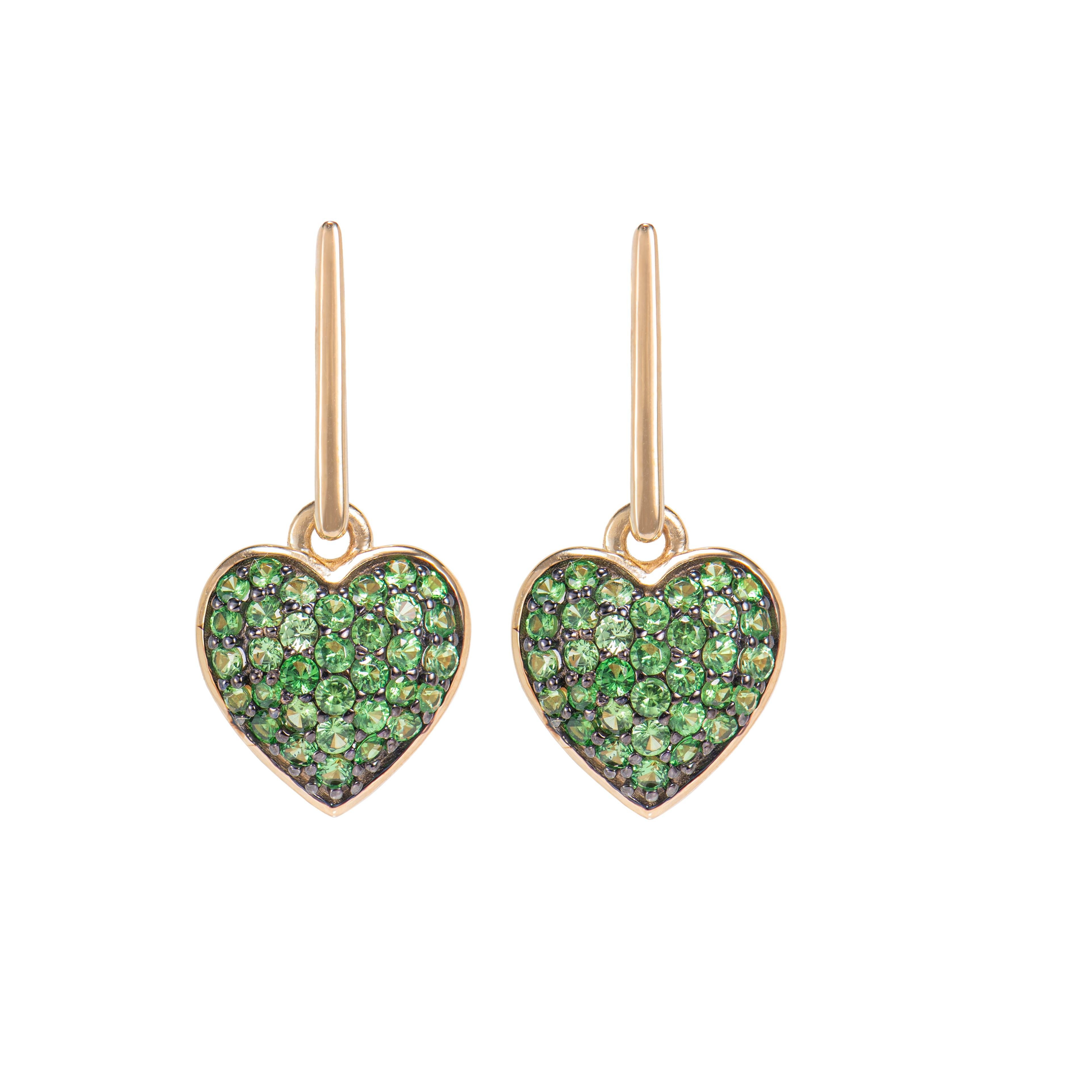 Contemporaneo Sunita Nahata Tsavorite 0,91ct. Orecchini in oro rosa 14 carati. in vendita