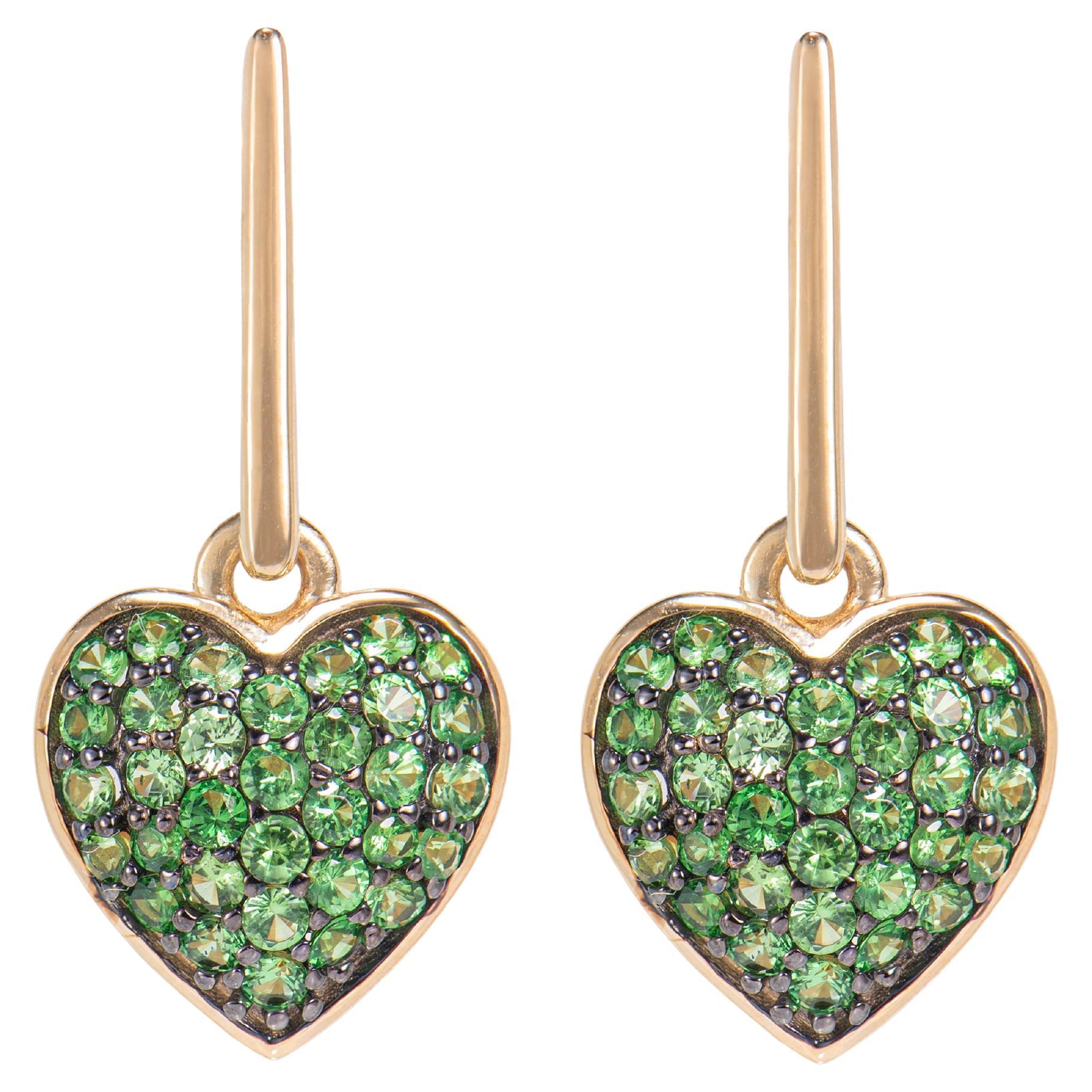 Sunita Nahata Tsavorite 0.91ct. Earrings in 14Karat Rose Gold.