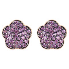 Sunita Nahata Rhodolite 1.00 carats Pendants d'oreilles en or rose 14 carats.