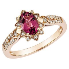 Sunita Nahata Rhodolite 1.02ct. Fancy Ring in 14KRG with White Diamond.
