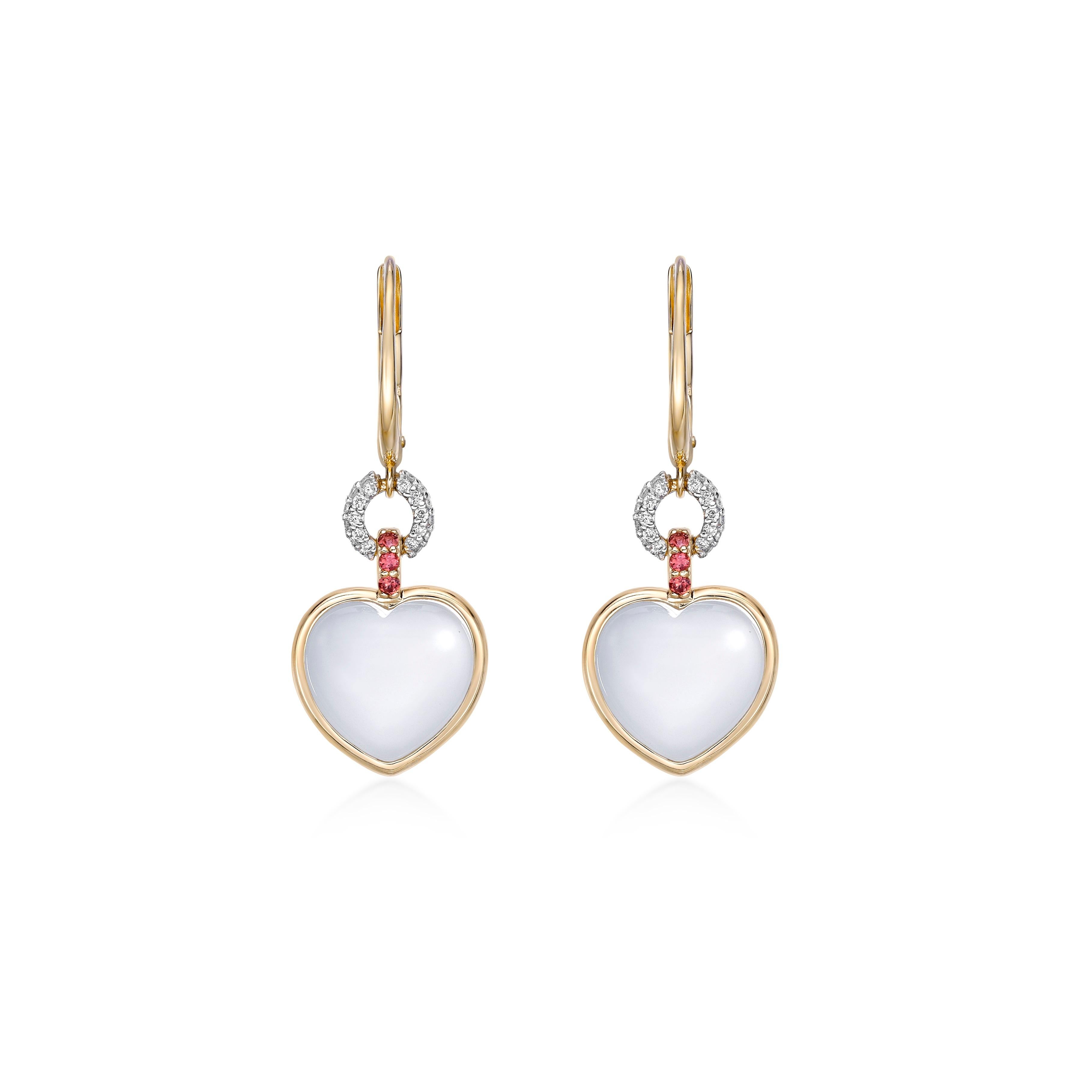 Contemporaneo Sunita Nahata Pietra di Luna Bianca e Zaffiro 10,25ct. Orecchini in 18KYG con diamante in vendita