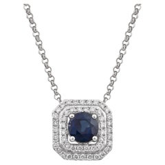 Sunita Nahata Saphir bleu  1.04ct. Pendentif  en 18 carats avec diamants.