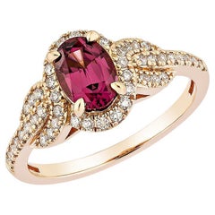 Sunita Nahata Rhodolite 1.04ct. Fancy Ring in 14KRG with White Diamond.