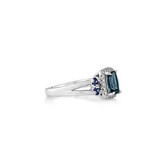 Sunita Nahata Blue Topaz 1.04ct. Fancy Ring in 14KWG with sapphire & Diamond.