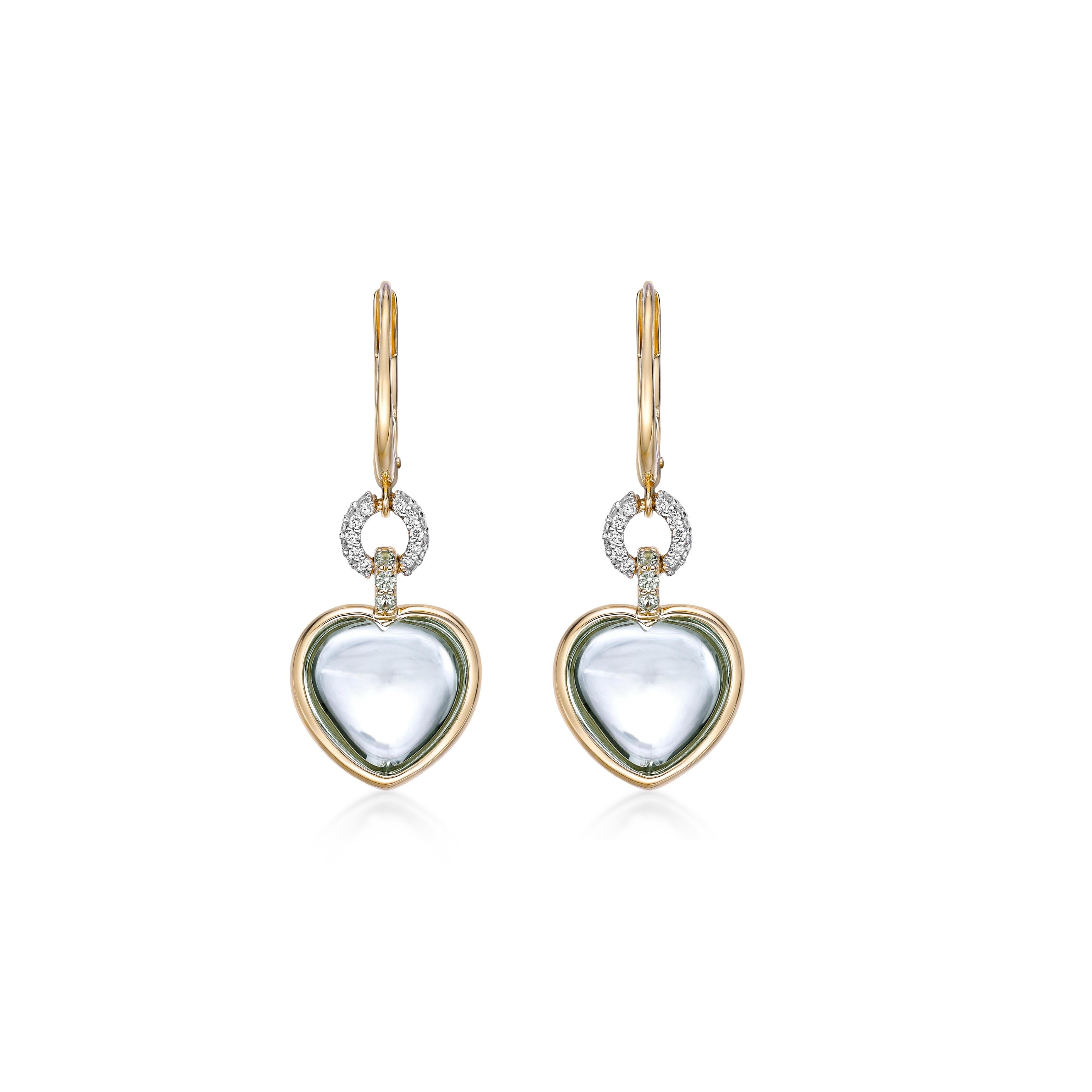 Contemporaneo Sunita Nahata Quarzo Menta e Zaffiro 10,41ct. Orecchino in 18KYG con diamante. in vendita