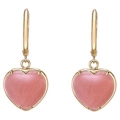 Sunita Nahata Pierre de lune orange 10,41ct. Boucles d'oreilles en or jaune 18 carats.