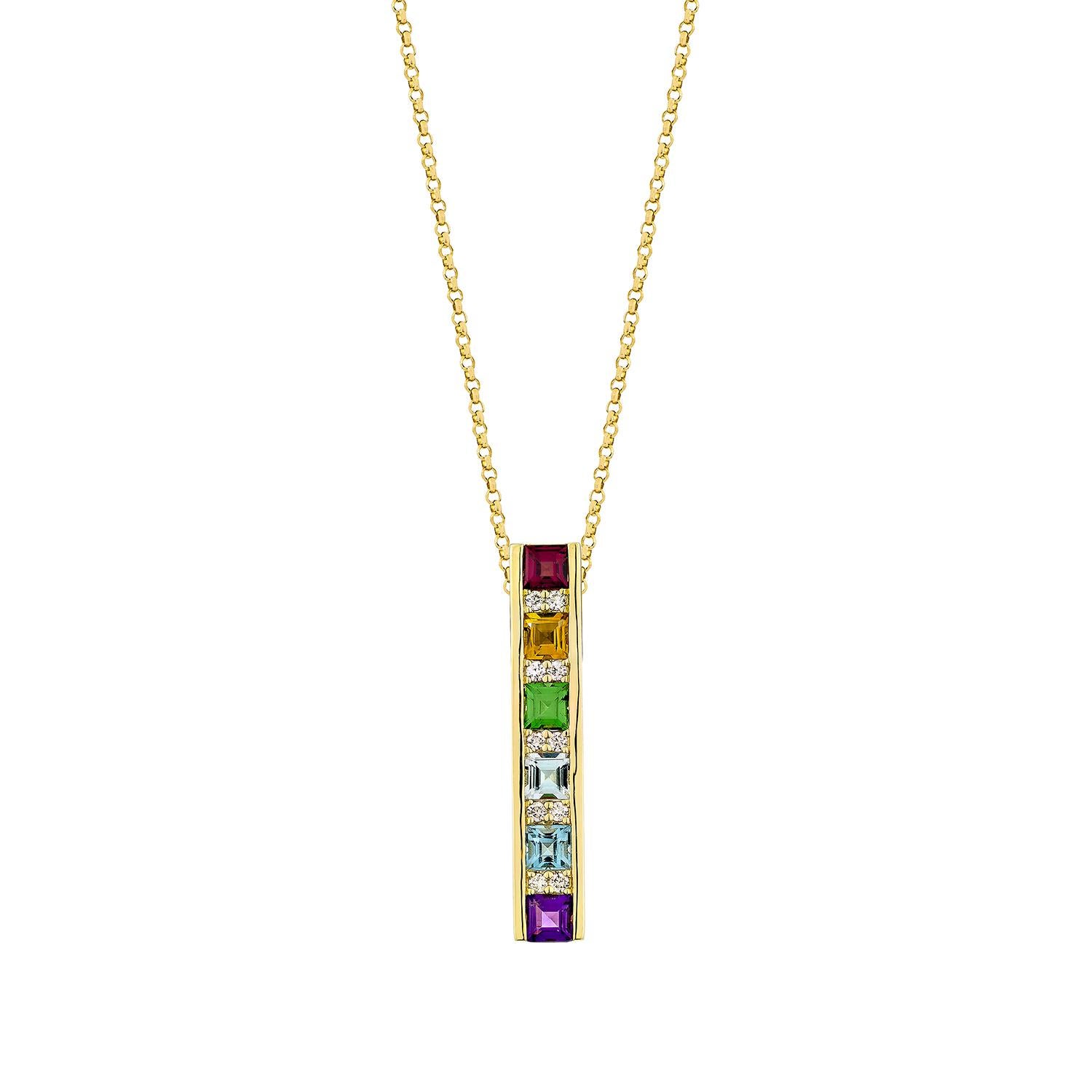 Contemporaneo Gemme arcobaleno Sunita Nahata 1.05ct. Ciondolo in 18KYG con diamante. in vendita