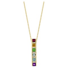 Gemme arcobaleno Sunita Nahata 1.05ct. Ciondolo in 18KYG con diamante.