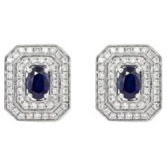 Sunita Nahata Blauer Saphir 1.06ct. Ohrstecker aus 18 Karat Weißgold