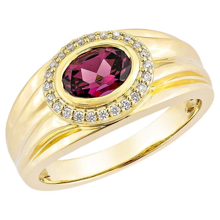 Sunita Nahata Rhodolite 1.06ct. Fancy Ring in 18KYG with White Diamond.
