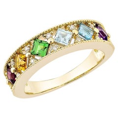 Gemma arcobaleno Sunita Nahata 1.10ct. Anello in 18KYG con diamante bianco.