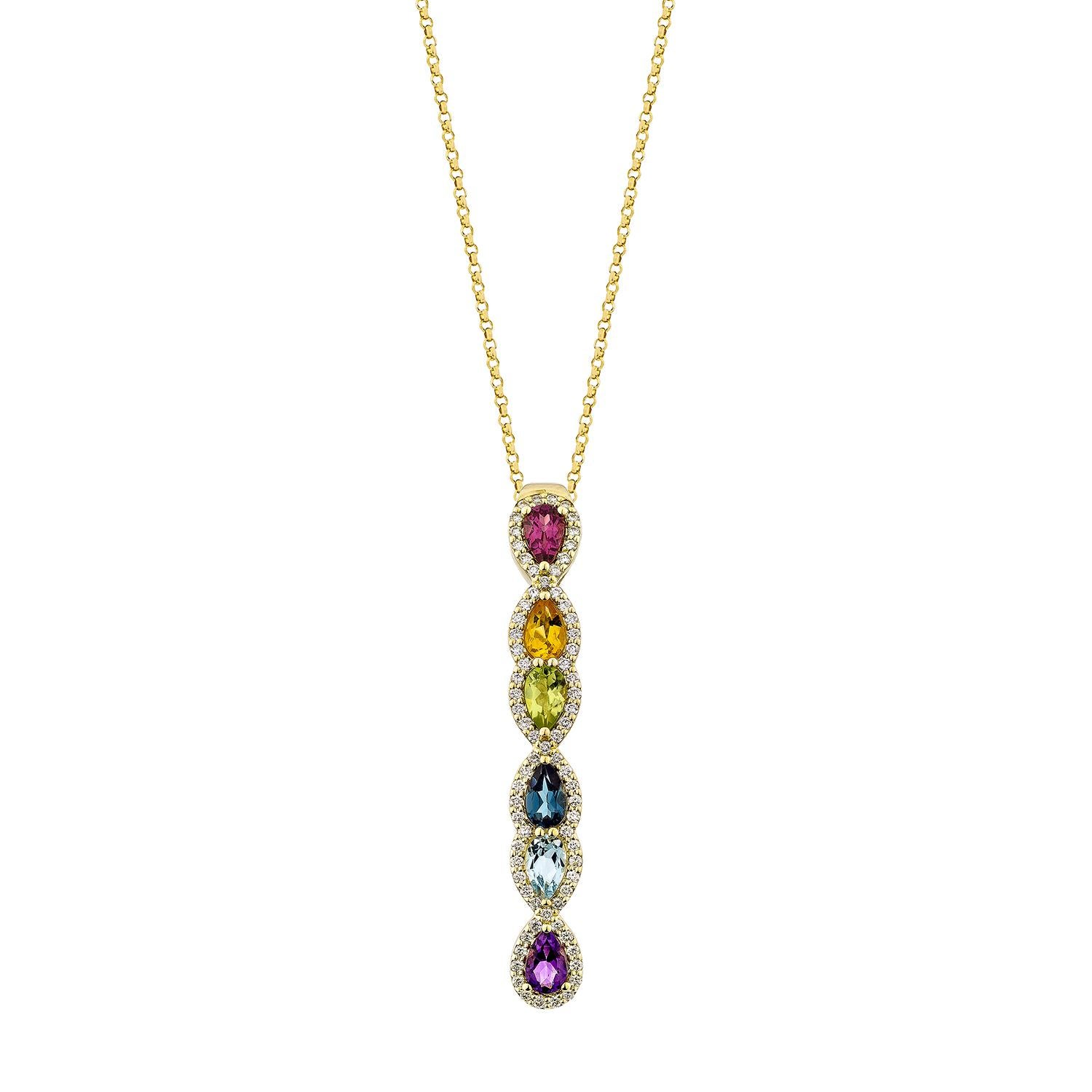 Contemporaneo Gemme arcobaleno Sunita Nahata 1.30ct. Ciondolo in 18KYG con diamante. in vendita