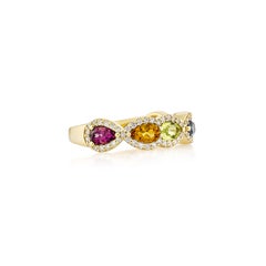 Sunita Nahata Regenbogen-Edelstein 1.35ct. Ring aus 18KYG mit weißem Diamant.
