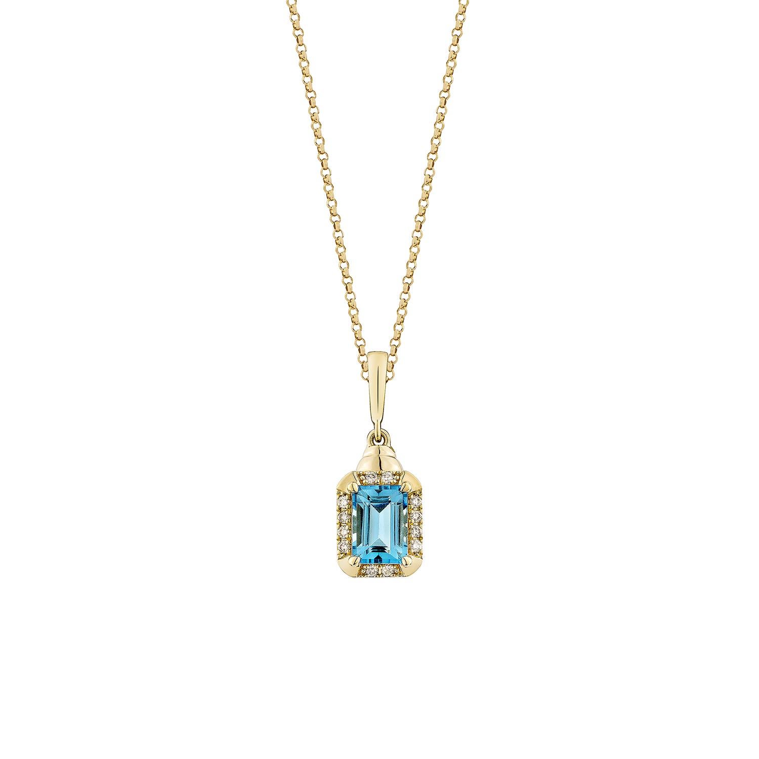 A beautiful of Swiss Blue Topaz pendant are perfect for those who appreciate quality and want to wear them for any occasion or celebration. The yellow gold Swiss blue topaz pendant offer a classic yet elegant appearance.

Swiss Blue Topaz Pendant in