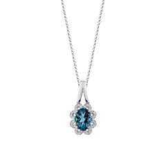 Sunita Nahata Topacio azul de Londres 1,44 ct. Colgante en 14KWG con Diamante Blanco.