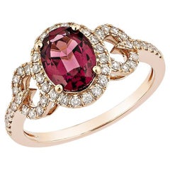Sunita Nahata Rodolite 1.48ct. Anello fantasia in 14KRG con diamante bianco.