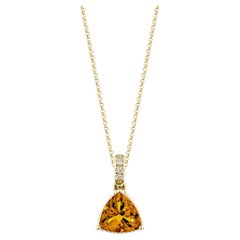 Sunita Nahata Citrino 1.49ct. Ciondolo in 14KYG con diamante bianco.