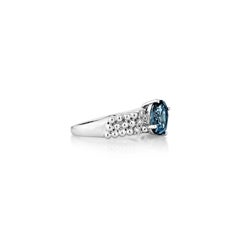 Sunita Nahata London Blue Topaz 1.56ct. Fancy Ring in 14KWG with Diamond.