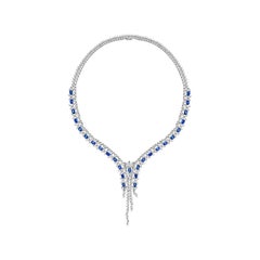 Sunita Nahata Zafiro azul 16,43ct. Collar en 18KWG con Diamante Blanco.