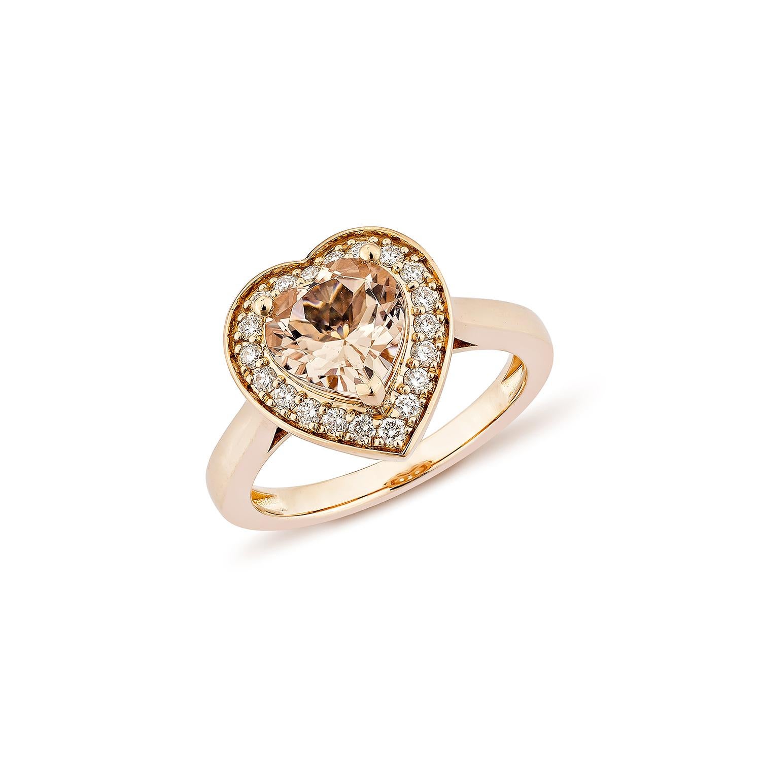 Sunita Nahata Morganit 1.65ct. Fancy Ring aus 18KRG mit Diamant. (Zeitgenössisch) im Angebot