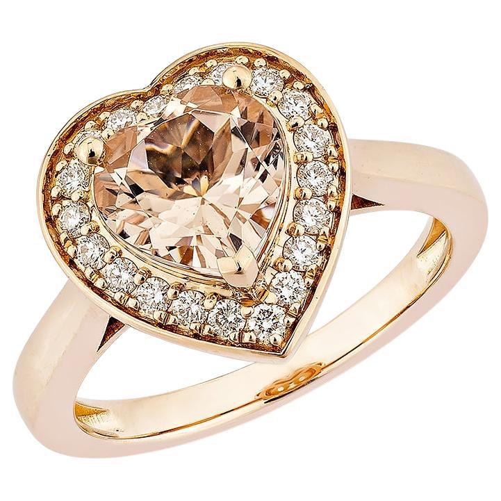 Sunita Nahata Morganite 1.65ct. Fancy Ring in 18KRG with Diamond.