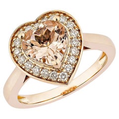 Sunita Nahata Morganite 1.65ct. Fancy Ring in 18KRG with Diamond.