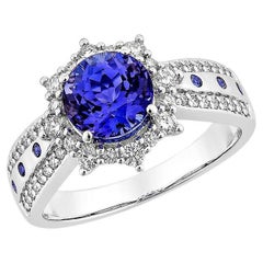 Sunita Nahata Tanzanite e Zaffiro Blu 1,69ct. Anello in 18KWG con diamante.