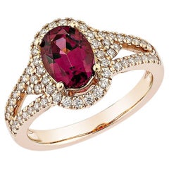 Sunita Nahata Rhodolite 1.71ct. Fancy Ring in 14KRG with White Diamond.