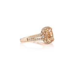 Sunita Nahata  Morganite 1.75ct. Fancy Ring in 14KRG with Diamond.