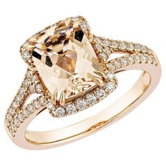 Sunita Nahata  Morganita 1,75ct. Anillo de fantasía en 14KRG con diamante.