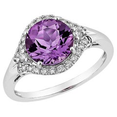Sunita Nahata Amethyst 1.77 Karat. Fancy Ring in 14KWG mit weißem Diamant.