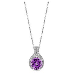 Sunita Nahata Ametista 1.80ct. Ciondolo in oro bianco 14 carati con diamanti.