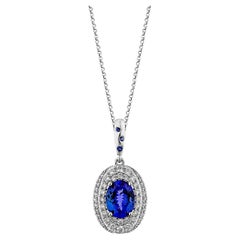 Sunita Nahata, tanzanite et saphir bleu 1,81 carat Pendentif en 18KWG avec diamant.