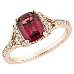 Sunita Nahata  Rhodolite 1.85ct. Fancy Ring in 14KRG with White Diamond.