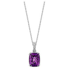 Sunita Nahata Ametista 1.86ct. Ciondolo in oro bianco 14 carati con diamanti.