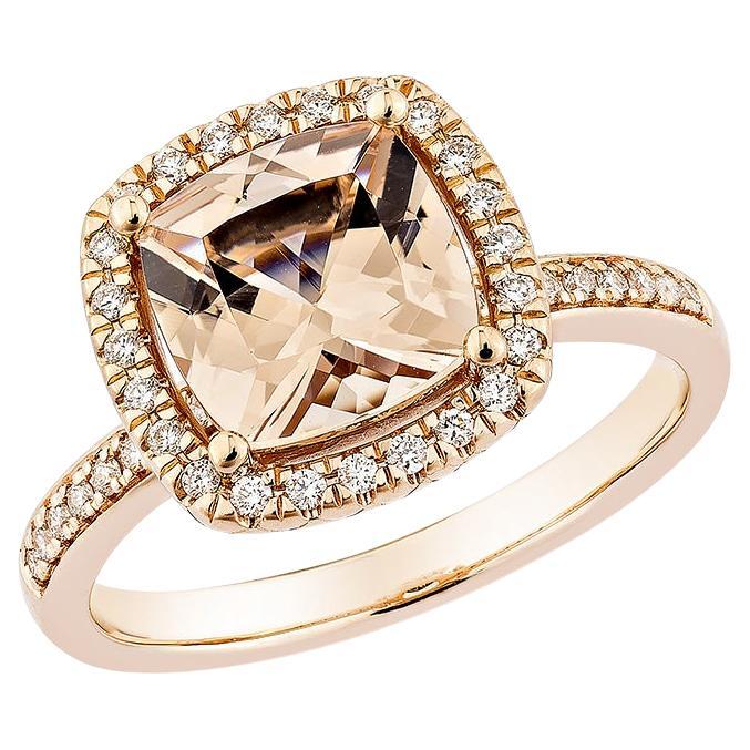 Sunita Nahata Morganite 1.87ct. Fancy Ring in 14KRG with Diamond.
