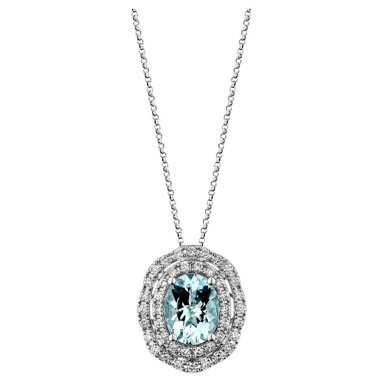 Sunita Nahata Aguamarina 1,88ct. Colgante de oro blanco de 18 quilates con diamante.
