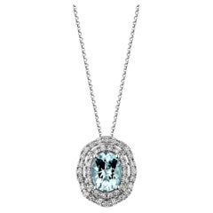 Sunita Nahata Aguamarina 1,88ct. Colgante de oro blanco de 18 quilates con diamante.