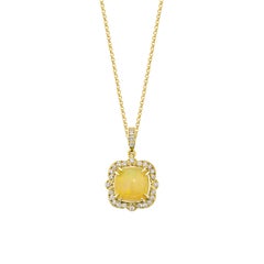Sunita Nahata Ethiopian Opal 1.93ct. Pendant in 18KYG with White Diamond.