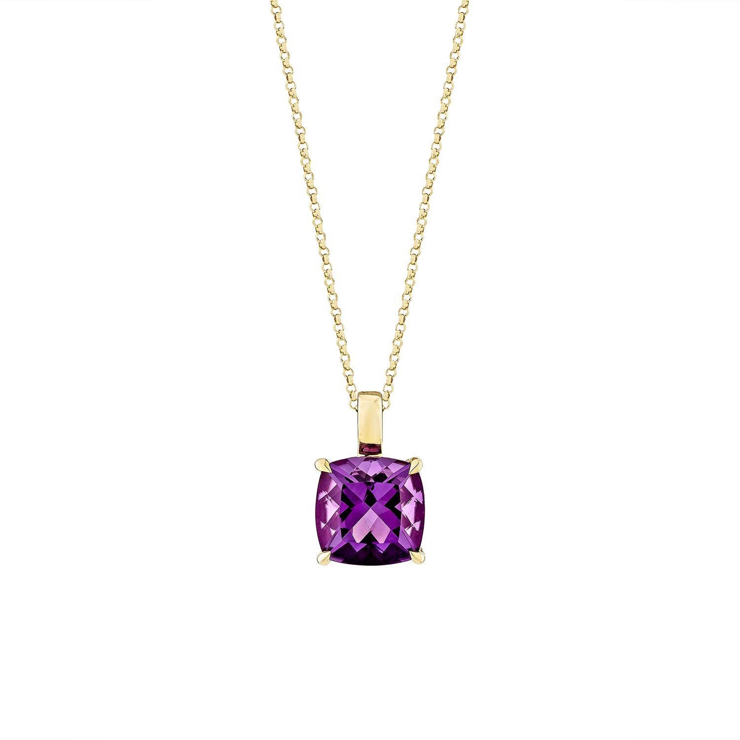 Contemporain Sunita Nahata Amethyst 1.95ct. Pendentif en or jaune 14 carats. en vente