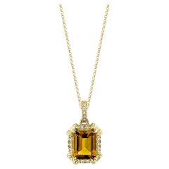 Sunita Nahata Citrin 1.95ct. Anhänger in 14KYG mit weißem Diamanten.