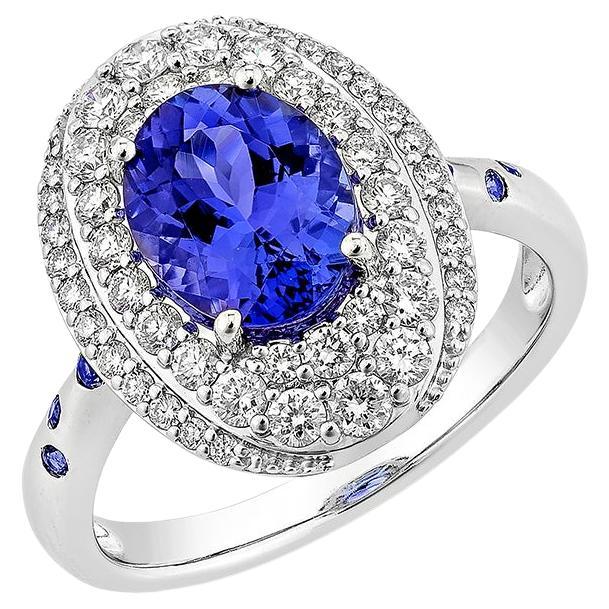 Sunita Nahata Tanzanite & Blue sapphire 1.95ct. Ring in 18KWG with Diamond.