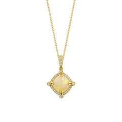 Sunita Nahata Ethiopian Opal 1.97ct. Pendant in 18KYG with White Diamond.