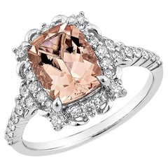Sunita Nahata Pink Morganite 1.97ct. Fancy Ring in 18KWG with Diamond.