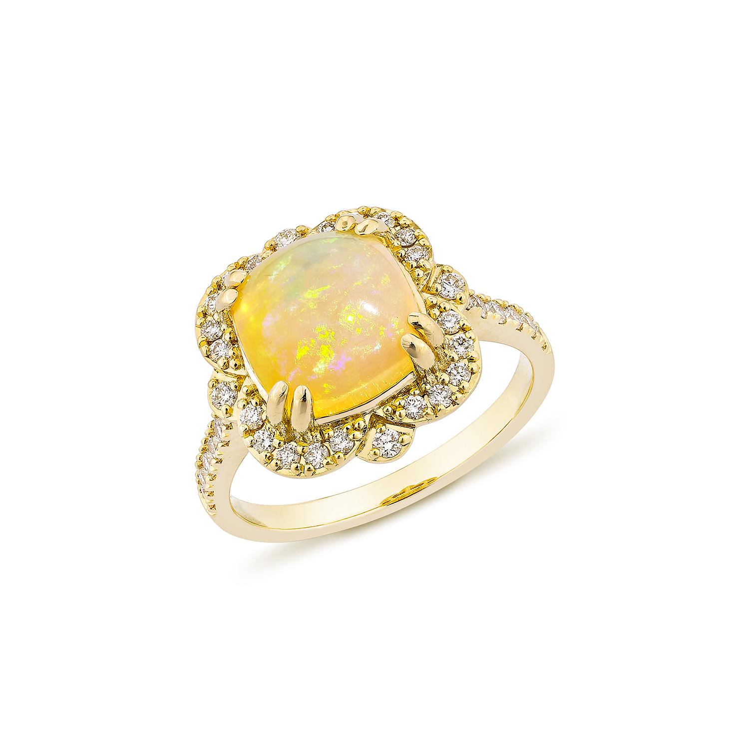 Sunita Nahata Ópalo etíope 2.01ct. Anillo de fantasía en 18KYG con diamante blanco. Contemporáneo en venta