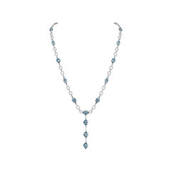 Sunita Nahata Aquamarine & Mix Gemstone 20.10ct. Necklace in 18KWG & Diamond.