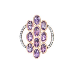 Sunita Nahata Amethyst 2.03ct. Pendant in 14KRG with Brown Diamond.