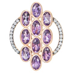 Sunita Nahata Amethyst 2.03ct. Pendentif en 14KRG avec diamant Brown.