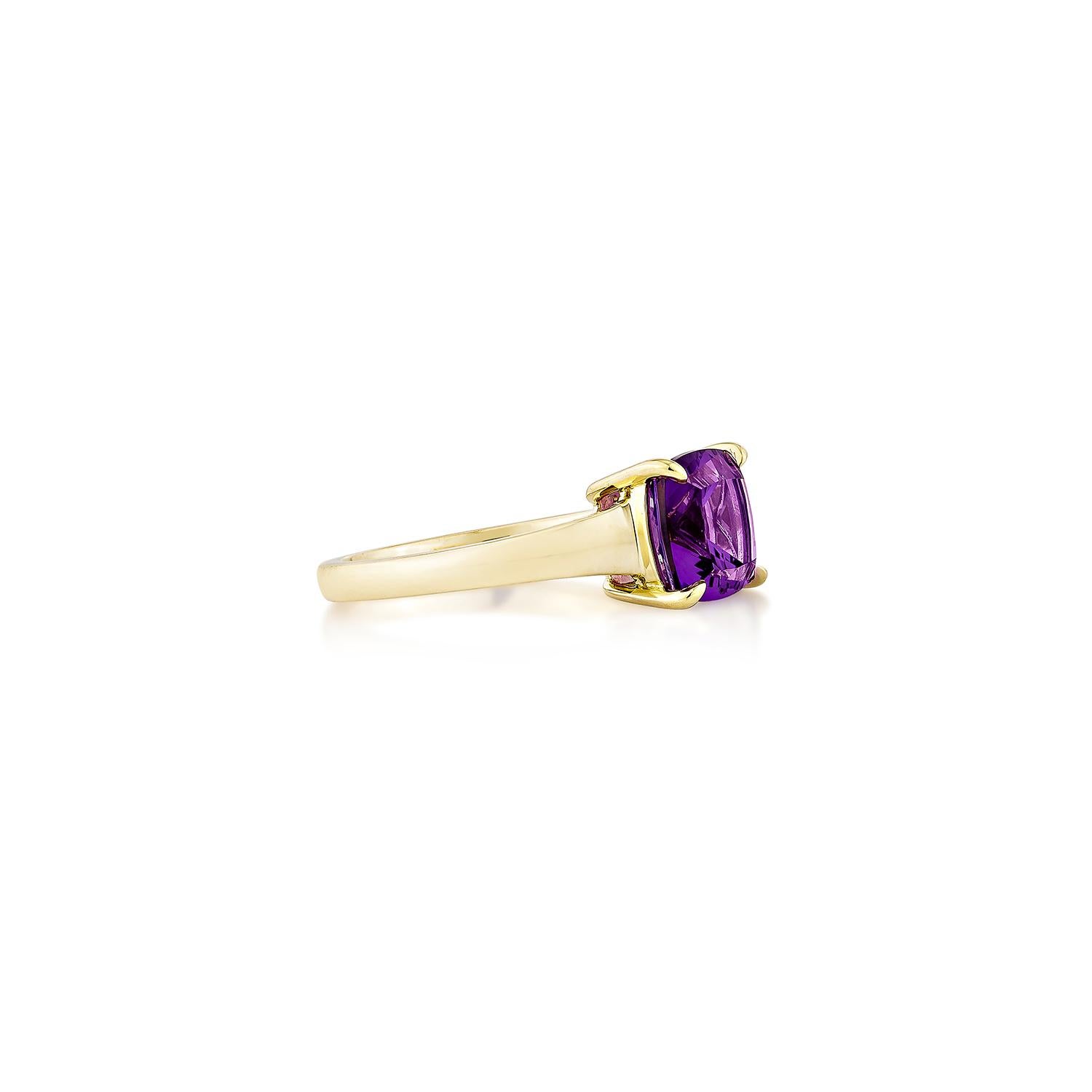 A sophisticated cushion-shaped amethyst fancy ring set in 14K yellow gold. The rich purple gemstone is elegantly showcased, making it a timeless and stylish statement piece.

Amethyst Fancy ring in 14Karat Yellow Gold.

Amethyst: 2.04 carat, 8X8mm