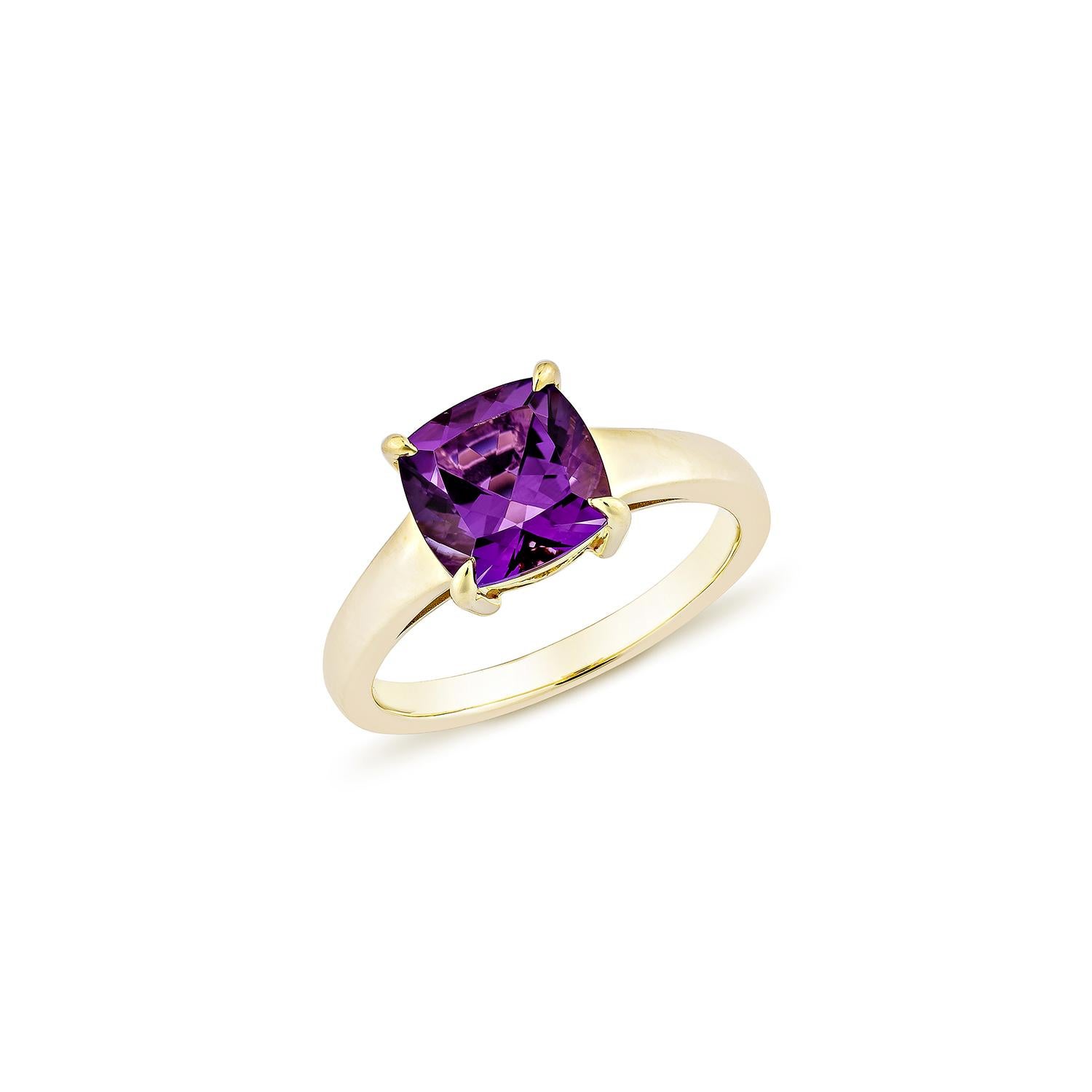 Contemporary Sunita Nahata Amethyst 2.04ct. Fancy ring in 14Karat Yellow Gold. For Sale